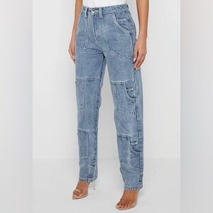 Manière De Voir Pocket Detail Mid Blue Denim Mom Jeans Size 8 New NWOT Org.$128